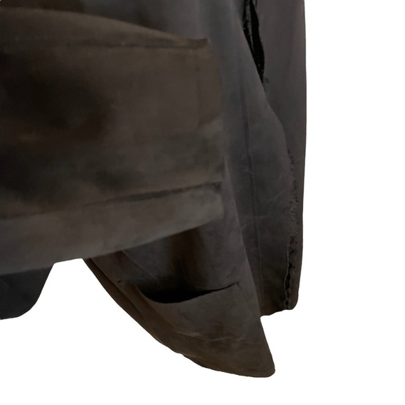 CATHERINE Malandrino Women’s Black Open Drape Cardigan- Size Large Faux Suede - Picture 5 of 10